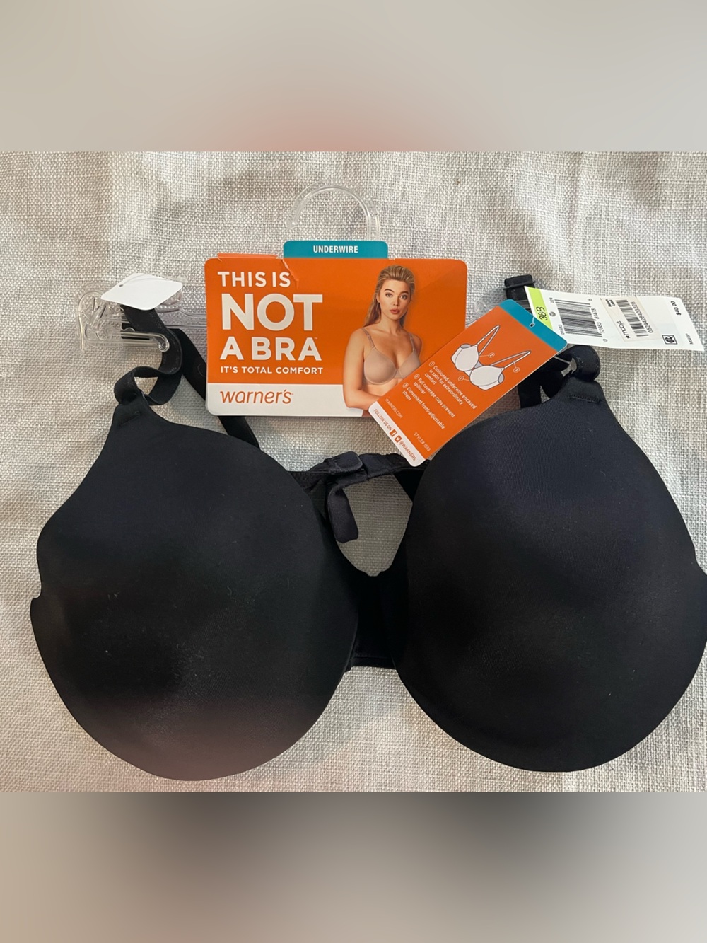 Warner's This Is Not A Bra Underwire T-Shirt Bra - Black 38B NWT